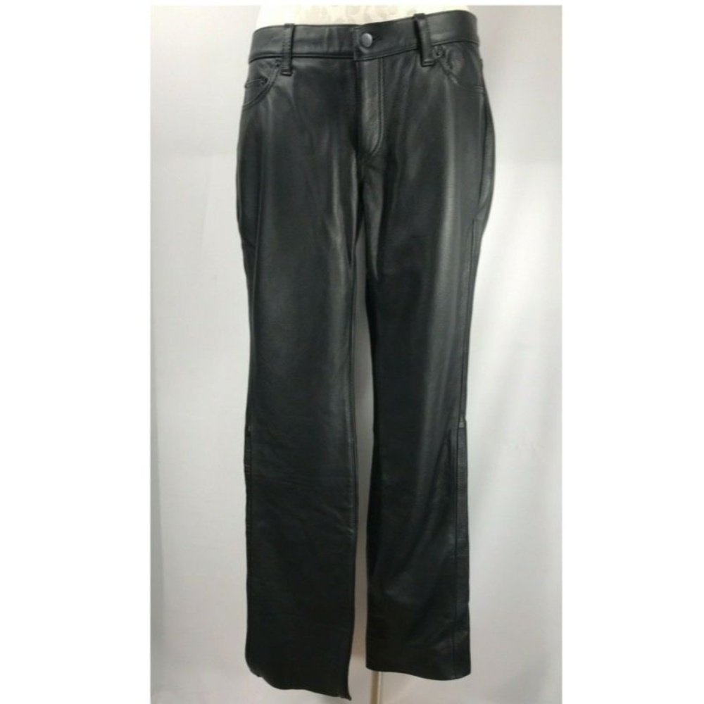 First Misses 10 Black Leather Jean-style Moto Pant